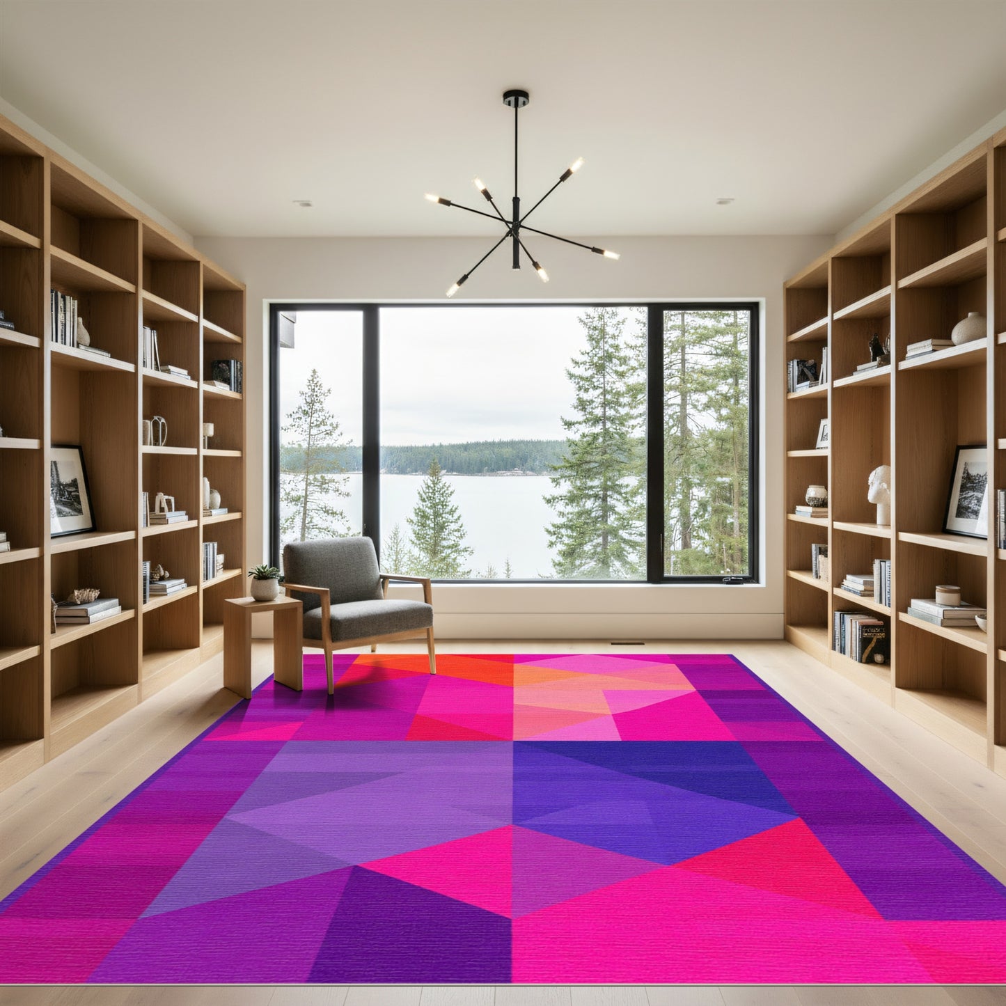 Vibrant Geometric Color Block Polygon Rug