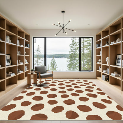 Chic Brown Spots Contemporary Layout Rug
