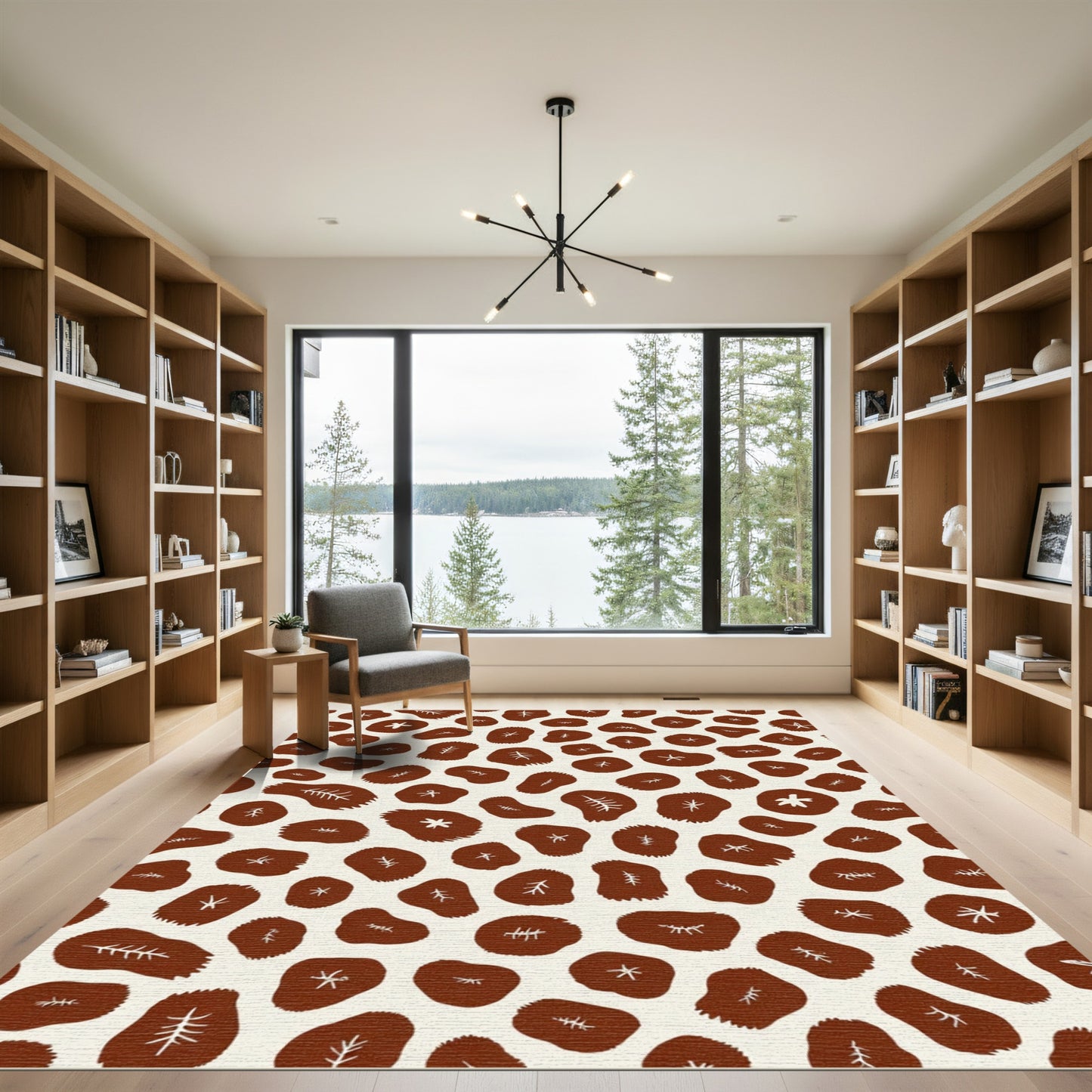 Brown Tree Trunk Slice Scatter Rug