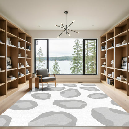 Abstract Gray Organic Spots Rug