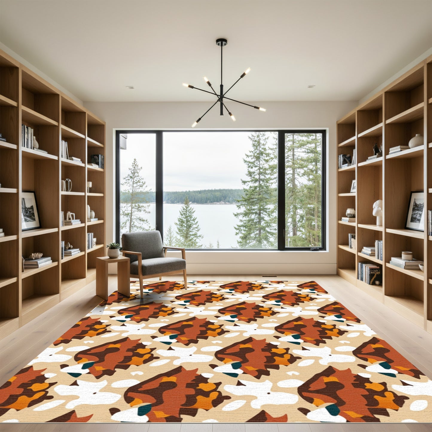Earthy Clay Tortoiseshell Abstract Rug