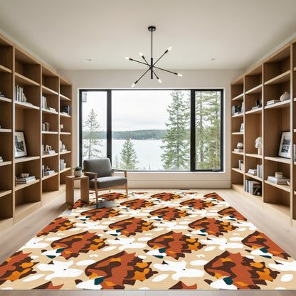 Earthy Clay Tortoiseshell Abstract Rug