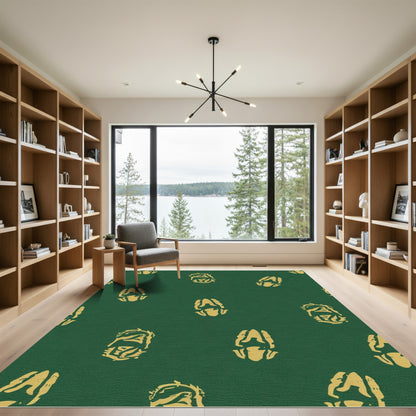 Golden Footprints Emerald Field Rug