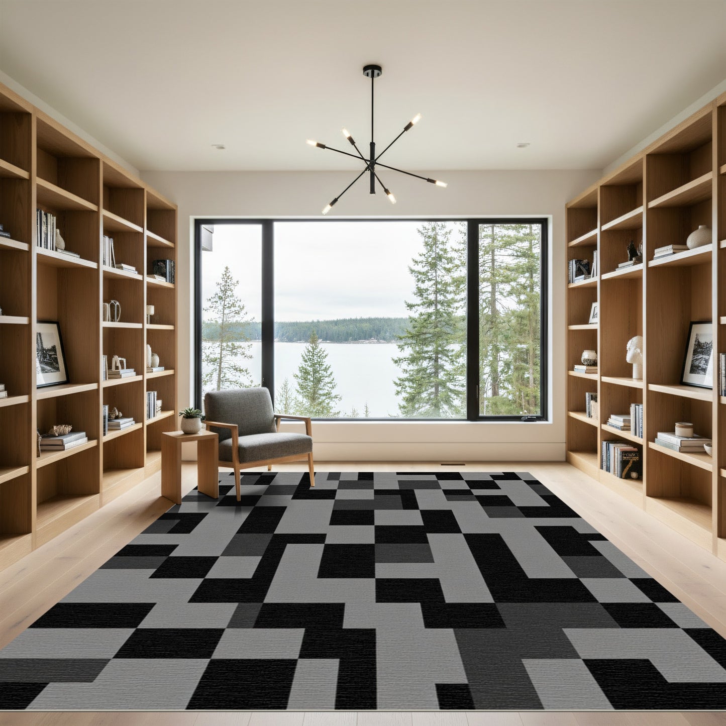 Monochromatic Geometric Labyrinth Rug