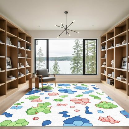 Organic Hexagon Cluster Contemporary Rug