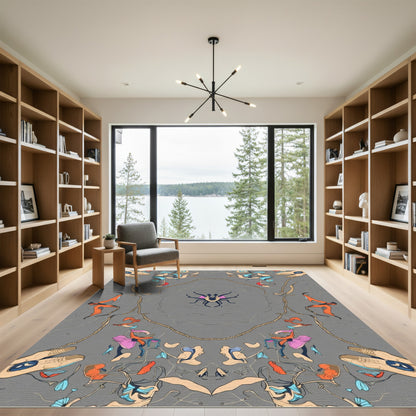 Whimsical Spider Abstract Composition Rug