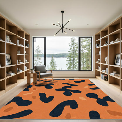 Abstract Orange Blob Cluster Rug