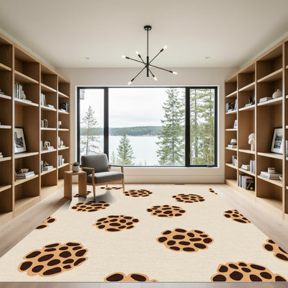 Tan Brown Blob Cluster Rug
