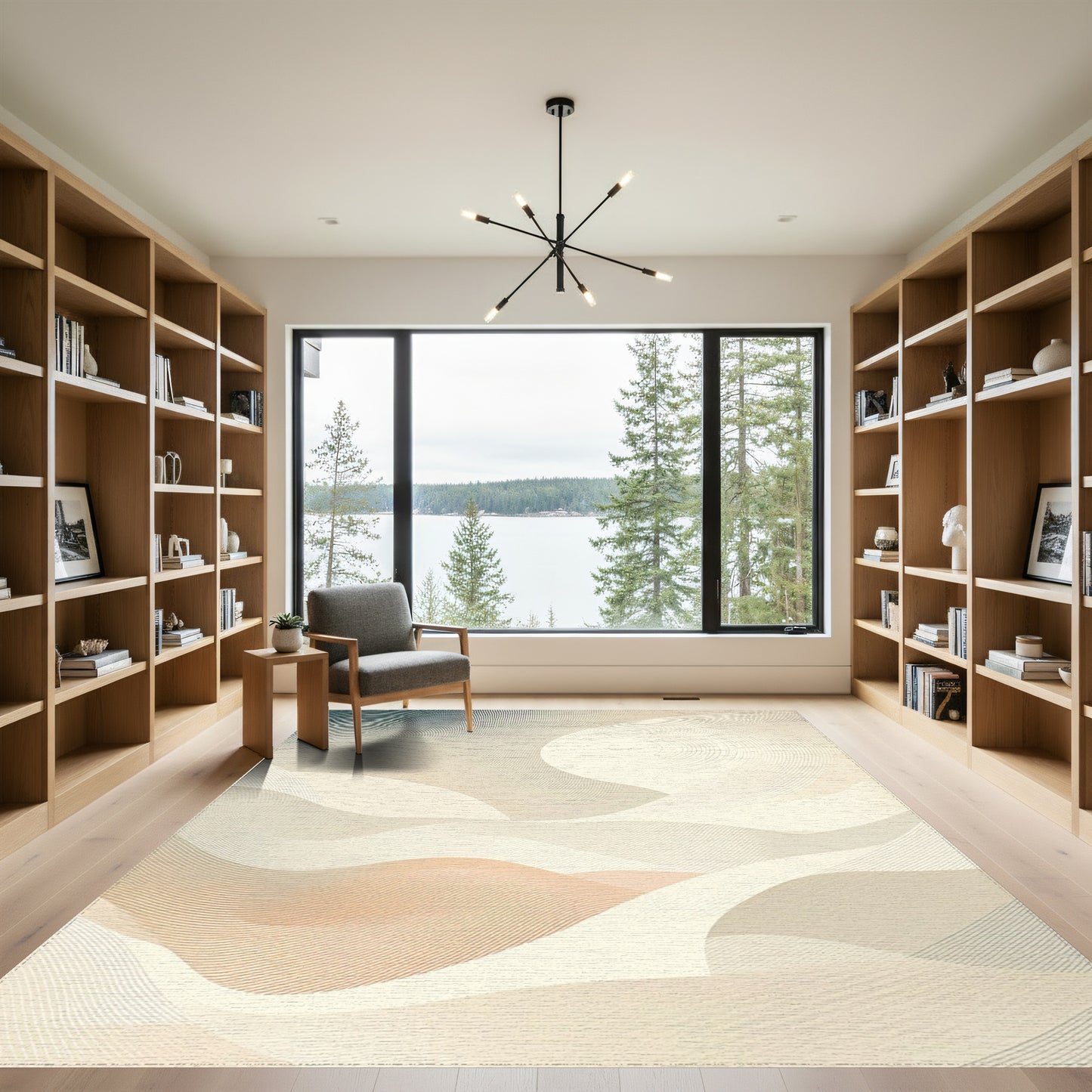 Neutral Swirling Wave Rug