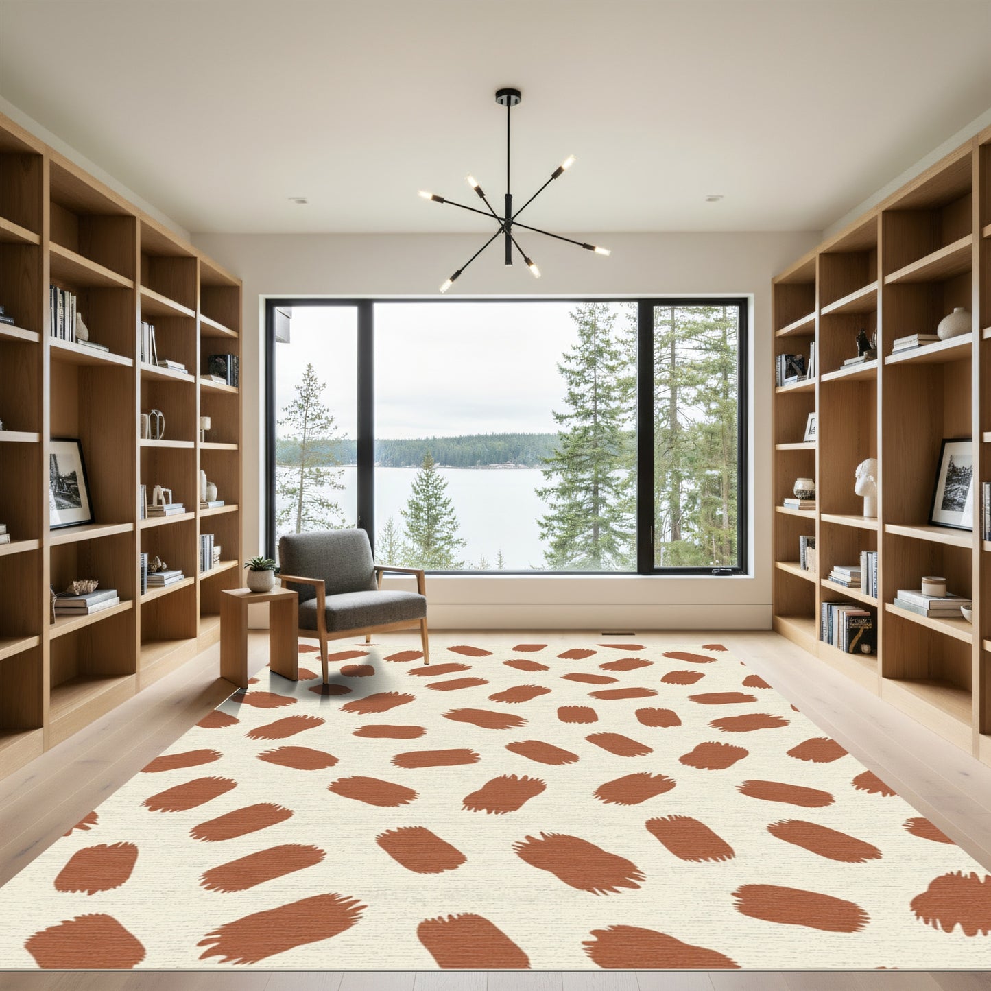 Earthy Texture Brush Strokes Rug