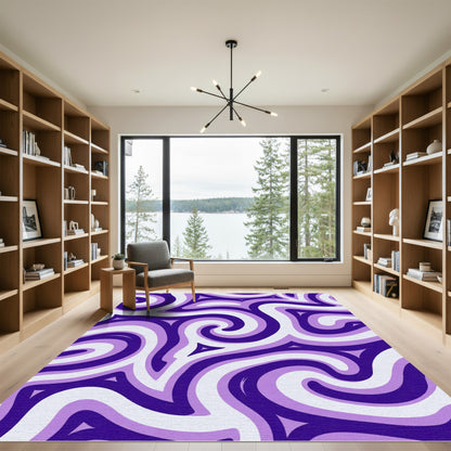 Vivid Purple Swirl Fluid Composition Rug