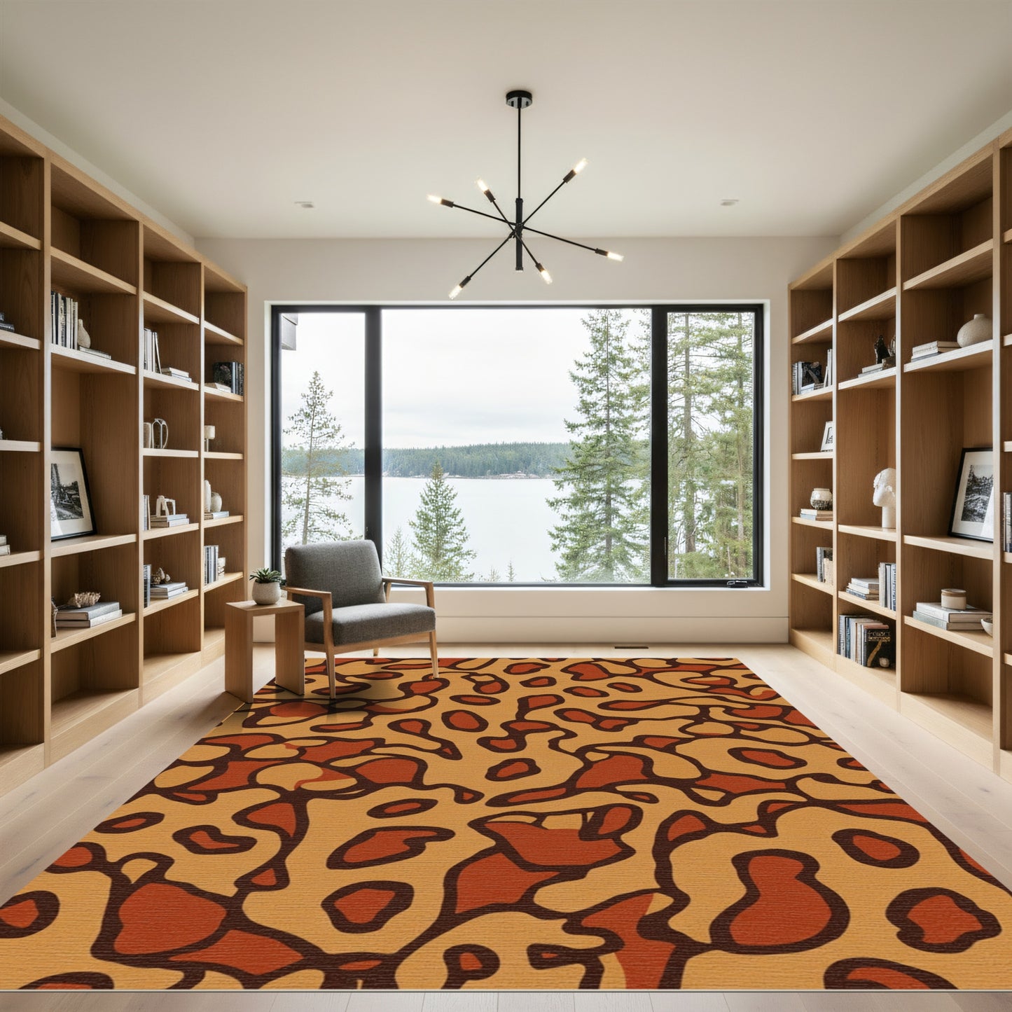 Amber Brown Organic Camo Flow Rug