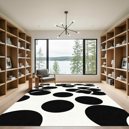Bold Black Polka Dot Scatter Rug