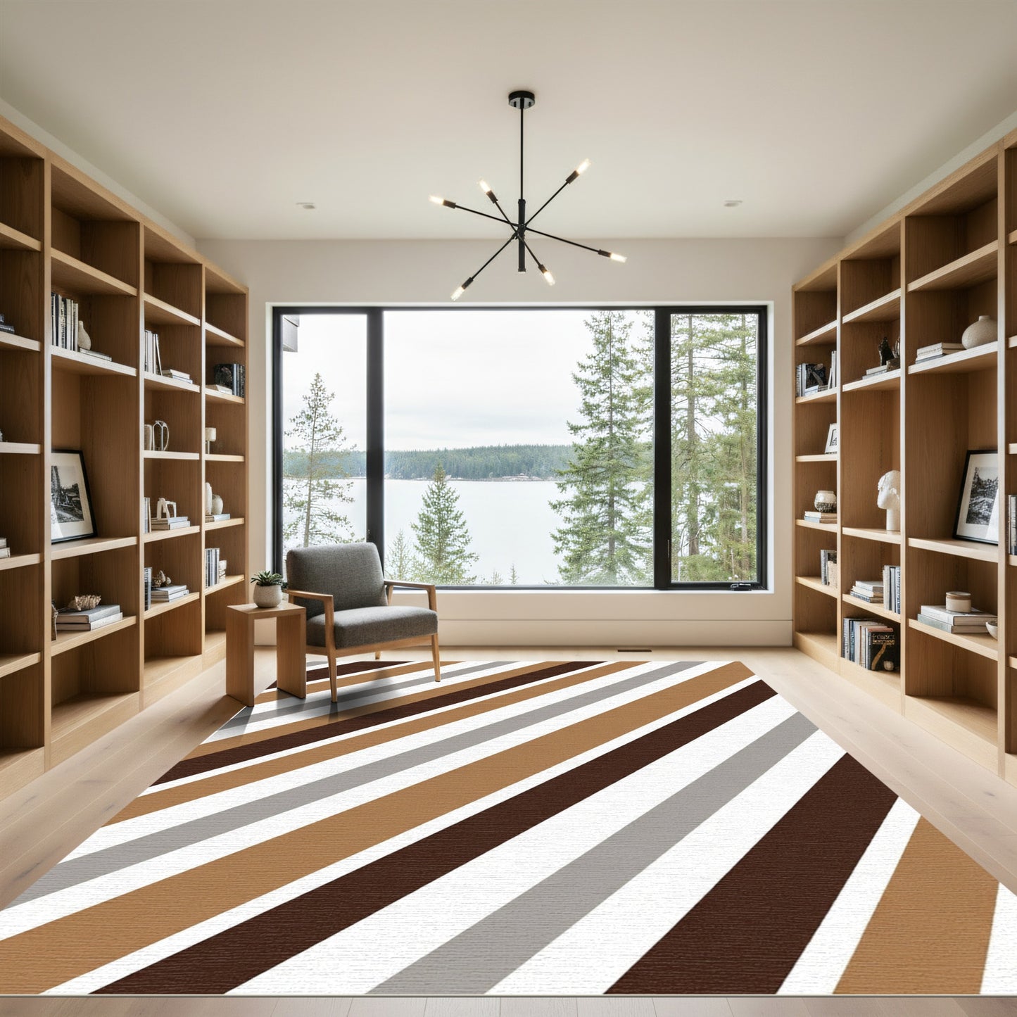 Earthy Tones Angled Stripe Rug