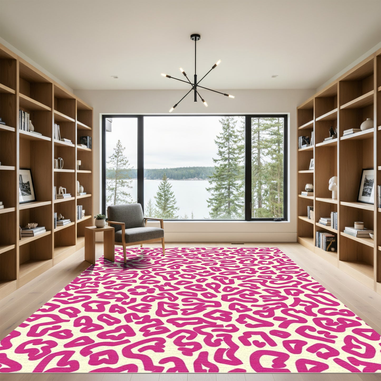 Bold Pink Leopard Spots Rug