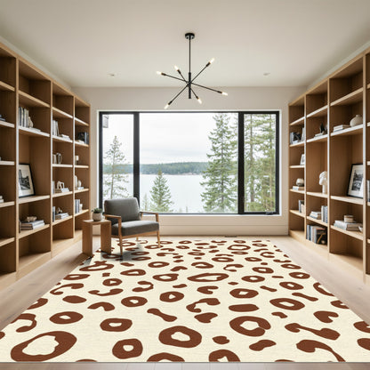 Classic Brown Leopard Spots Rug