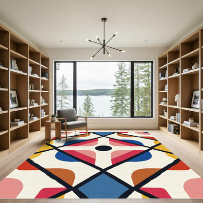 Bold Mondrian Diamond Graphic Rug