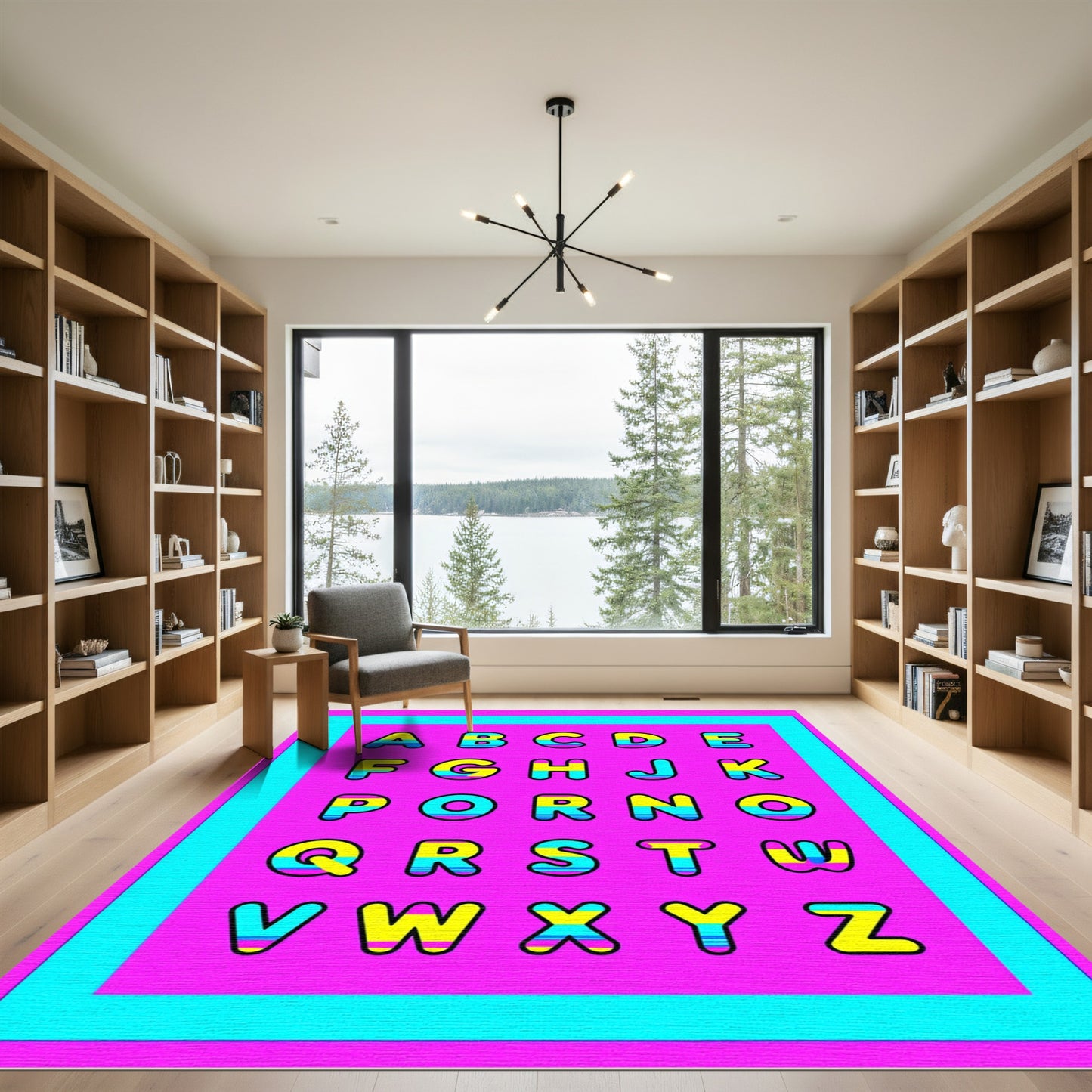 Vivid Alphabet Bars Rug