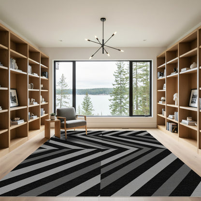 Monochromatic Chevron Stripe Rug