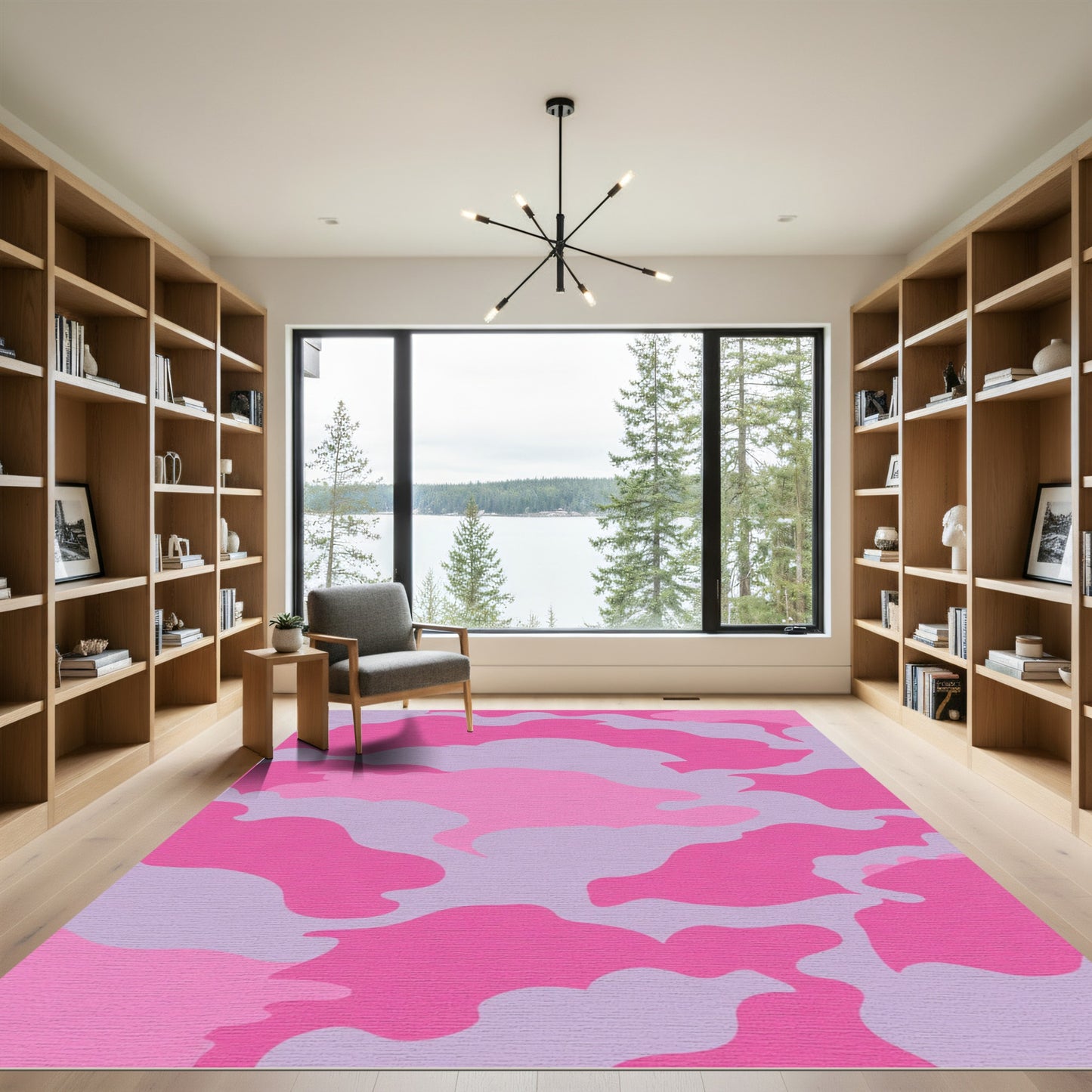 Pink Lilac Camouflage Blob Rug