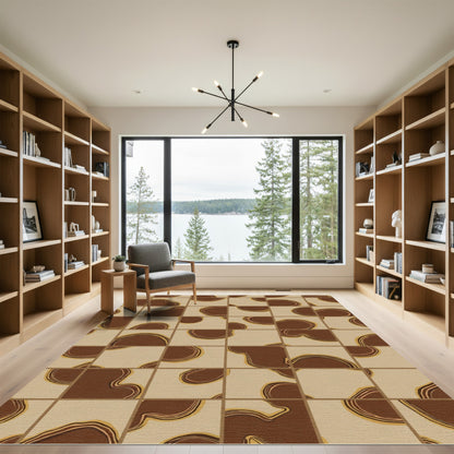 Earthy Clay Organic Squares Rug