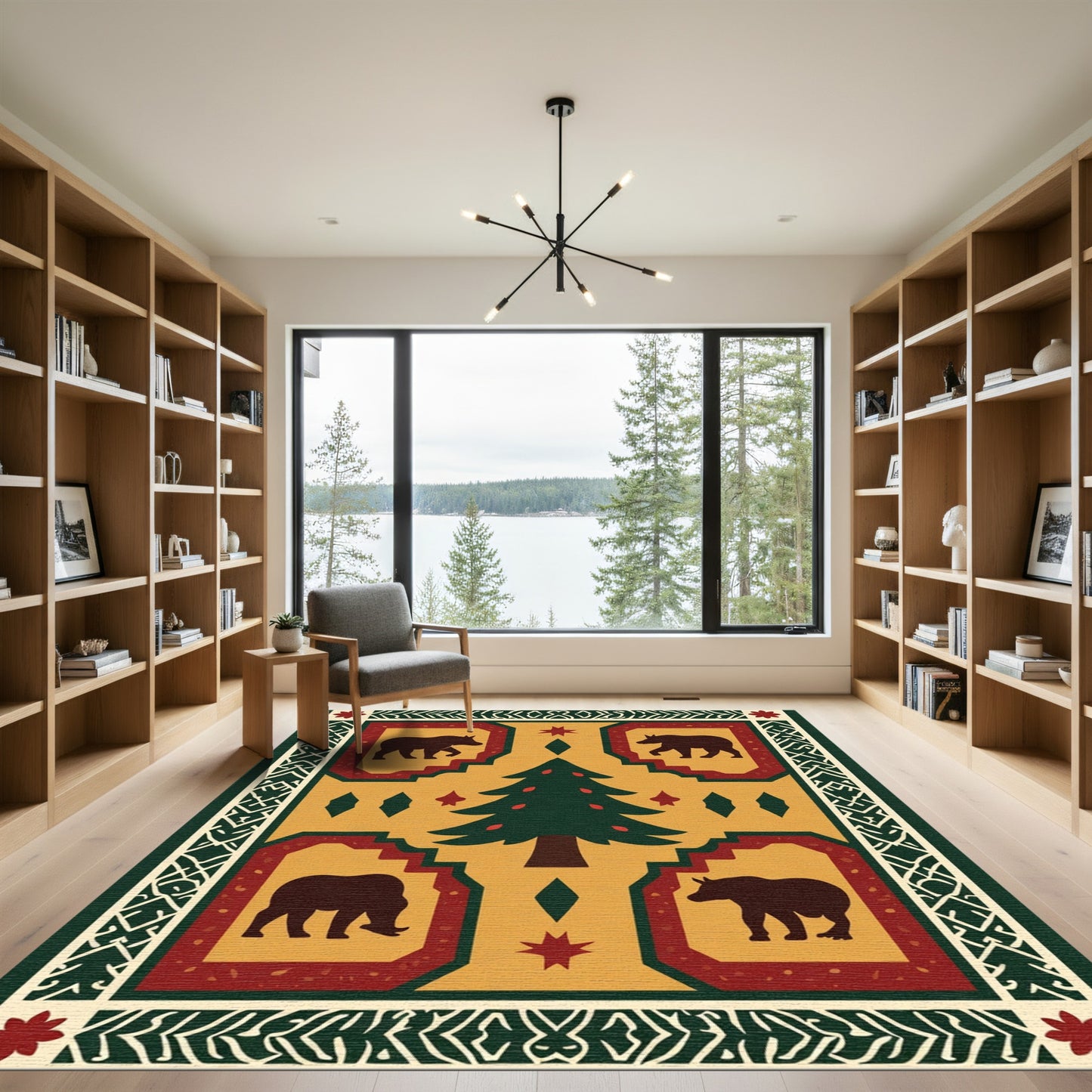 Woodland Bear and Tree Folklore Rug