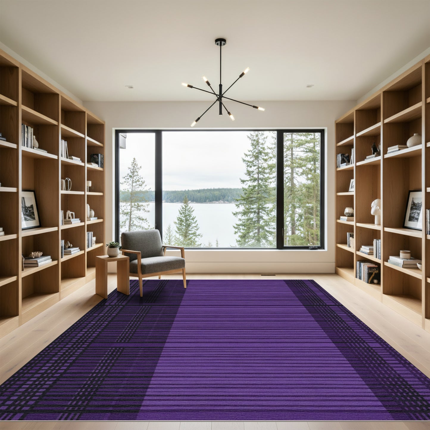 Deep Purple Plaid Stripe Rug