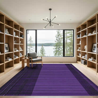 Deep Purple Plaid Stripe Rug