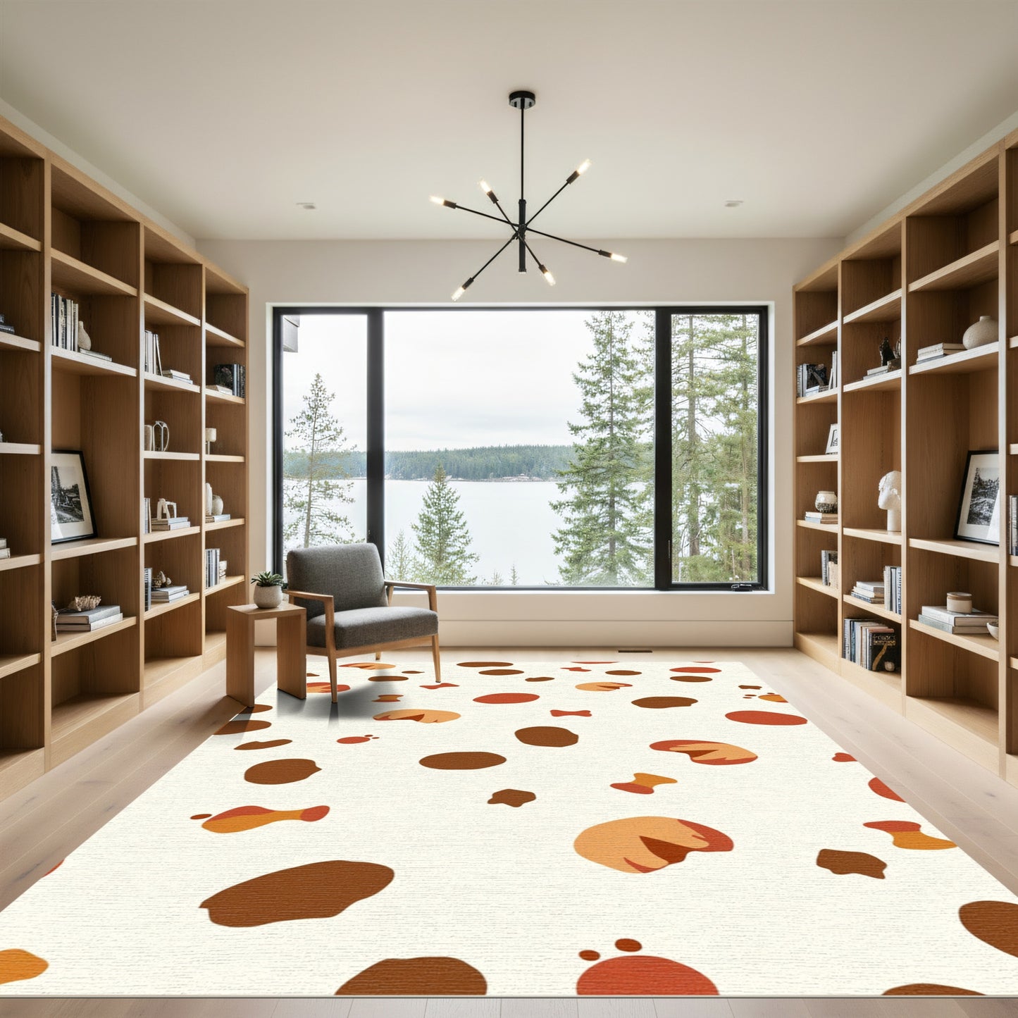 Spotted Brown Coral Fun Shapes Rug