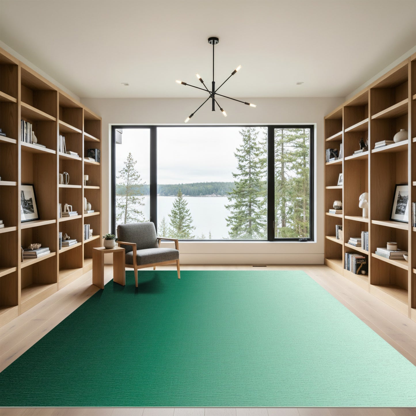 Deep Emerald Gradation Ombre Rug