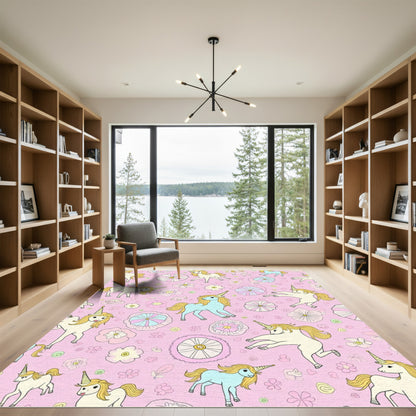 Pink Unicorn Flower Garland Medley Rug