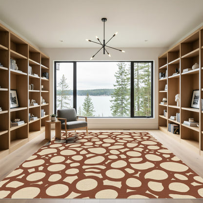 Brown Cream Organic Pebble Rug