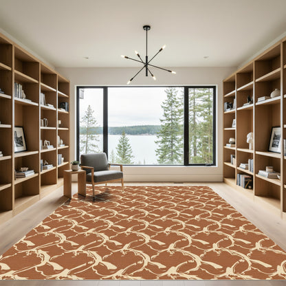 Earthy Brown Organic Swirl Rug