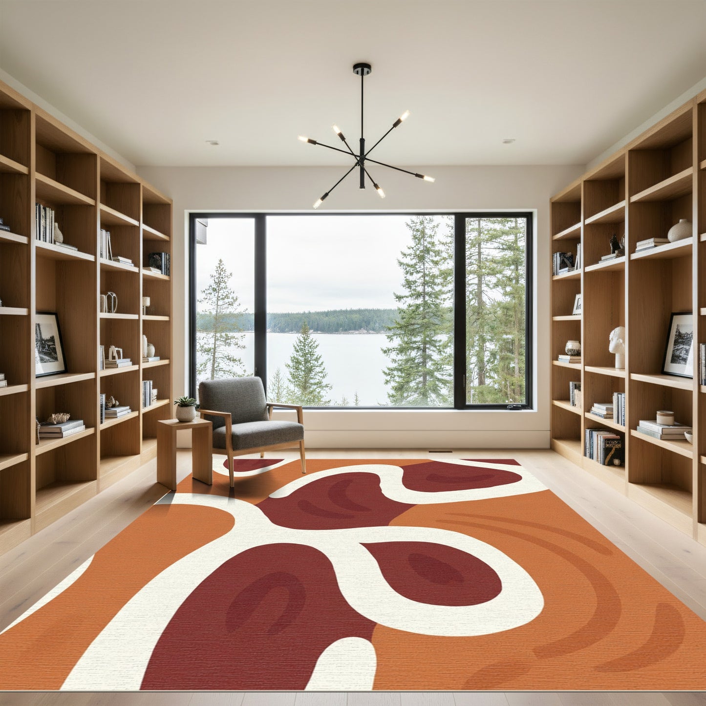Abstract Earthy Organic Forms Rug