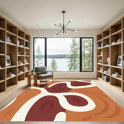 Abstract Earthy Organic Forms Rug