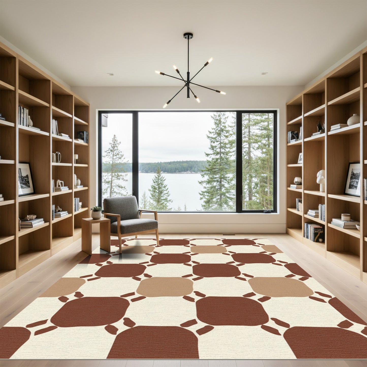 Earthy Tones Interlocking Squares Rug