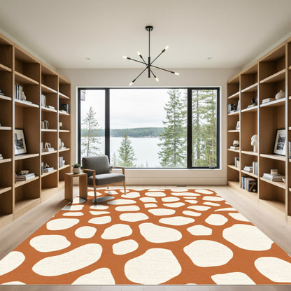 Terracotta Cream Organic Spots Rug