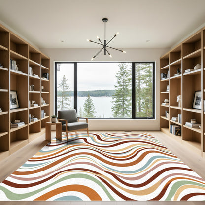 Terra Cotta Striped Flow Rug