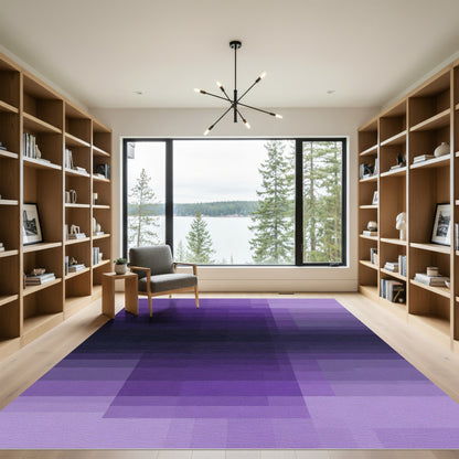 Modern Gradient Purple Pixelated Rug
