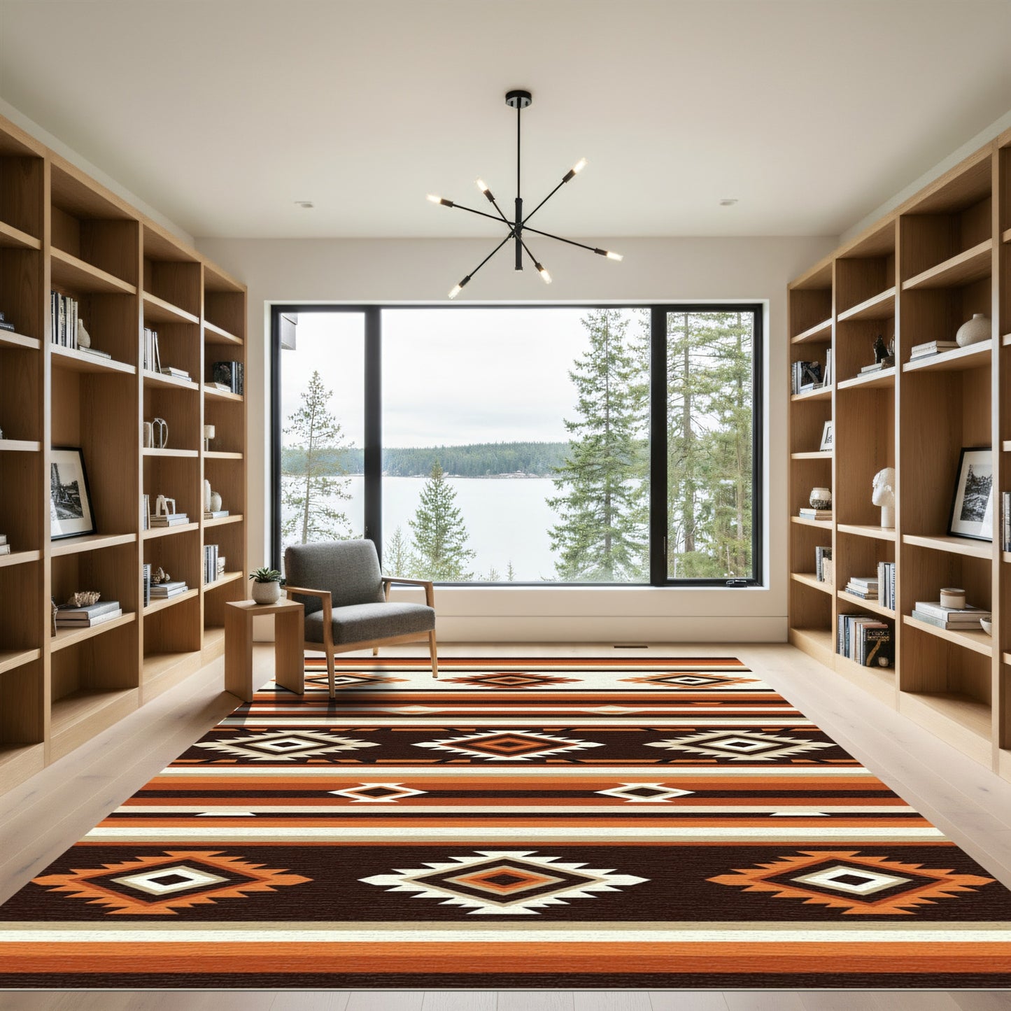 Earth Tone Tribal Diamond Stripes Rug