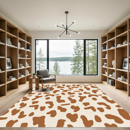 Brown Spots Cream Abstract Spots Rug
