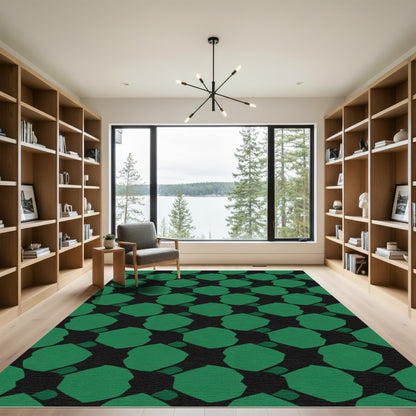 Emerald Geometric Mosaic Rug