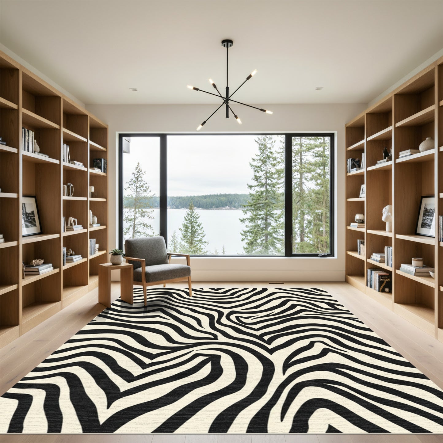 Bold Black Ivory Zebra Stripes Rug