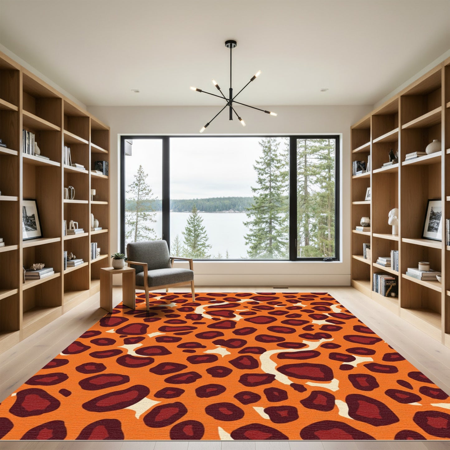 Vibrant Orange Animal Spots Rug