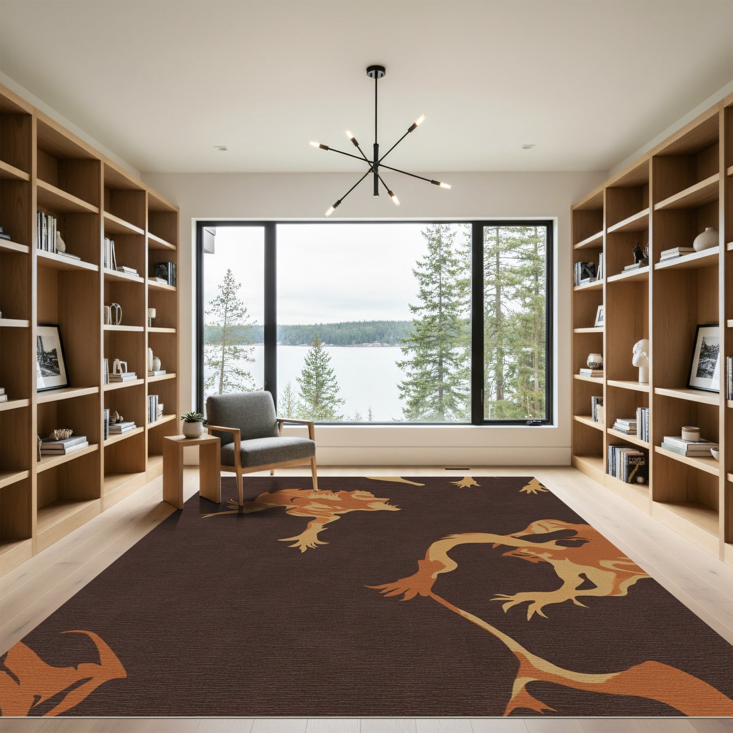 Earthy Creatures Mid-Century Modern Rug