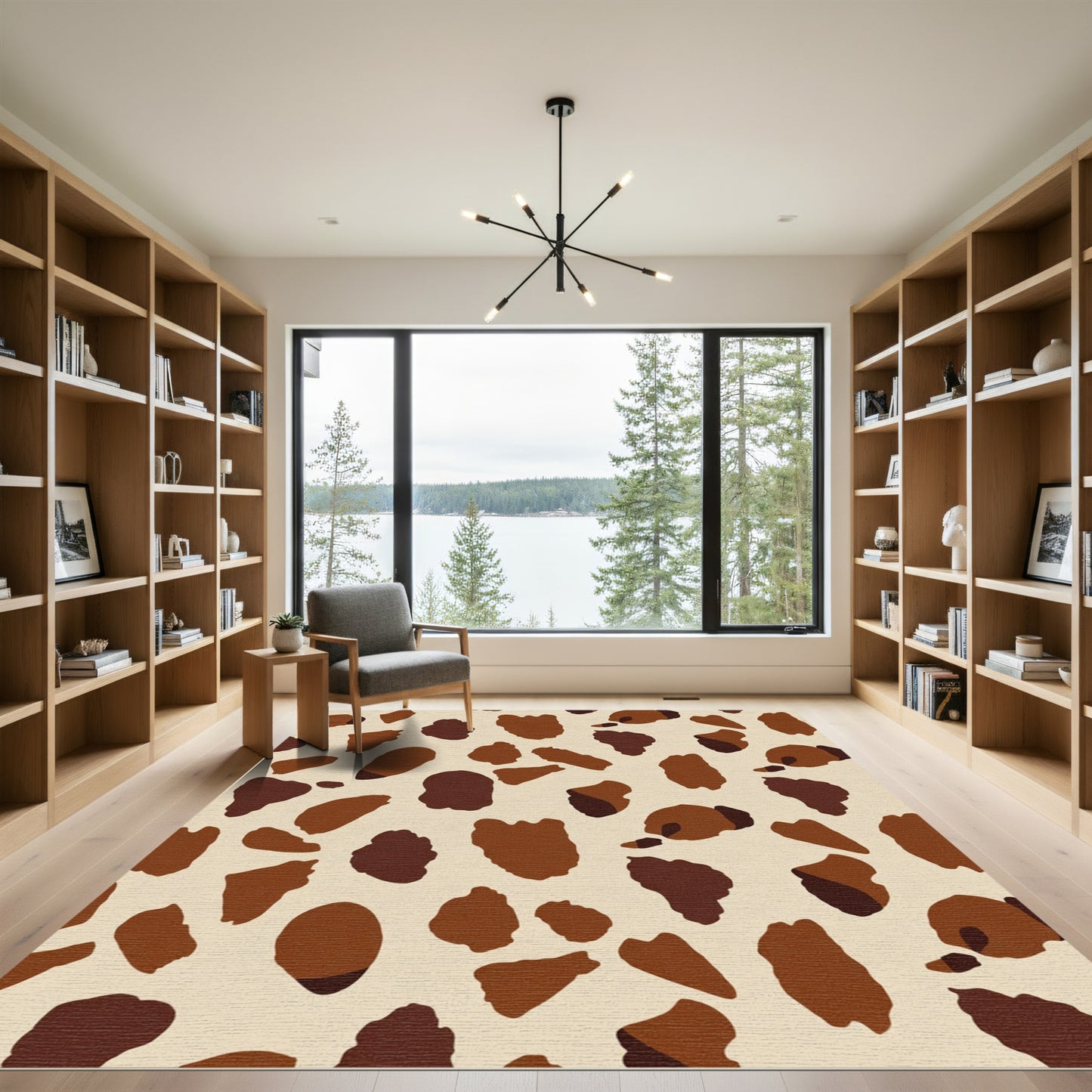 Earthy Brown Spotted Organic Layout Rug