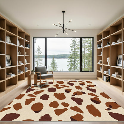 Earthy Brown Spotted Organic Layout Rug