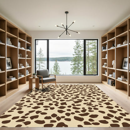 Brown Spots Beige Patchwork Rug