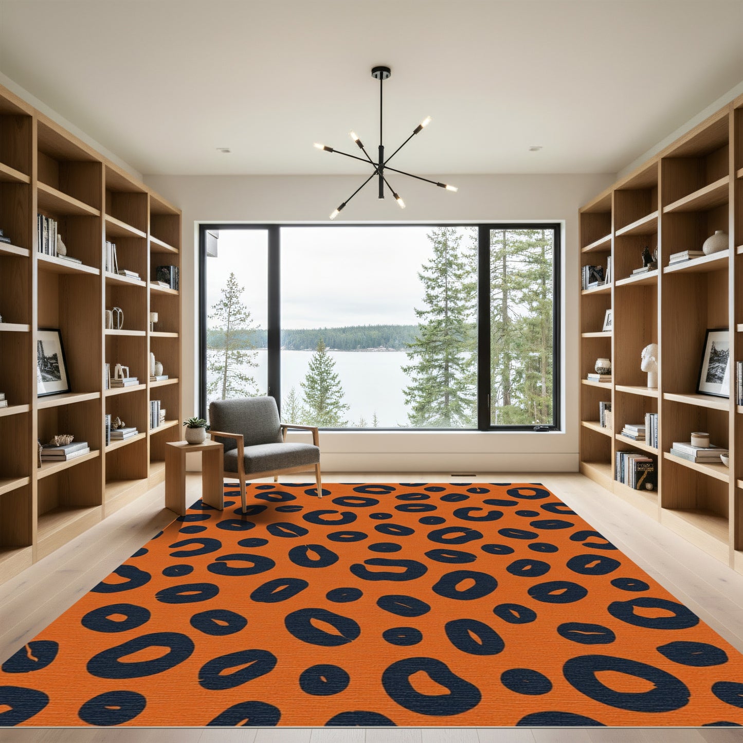 Bold Orange Cheetah Spots Rug