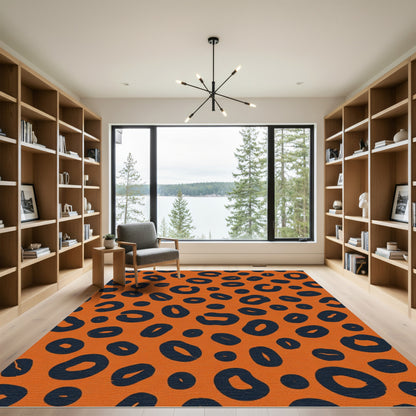 Bold Orange Cheetah Spots Rug